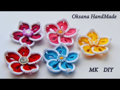 Видео: Простые цветы крючком. Мастер класс. Simple crochet flowers