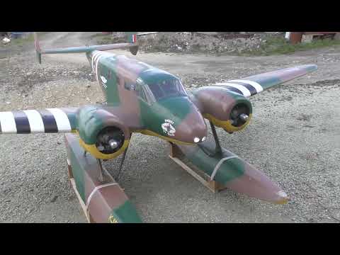 Видео: Beechcraft Model 18 Постройка самолета на радиоуправлении. (Фильм№12  Запуск и обкатка  ДВС )