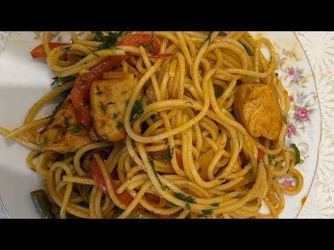 Видео: Эти спагетти можно есть вечно!!!!Очень вкусные спагетти с курицей!!!