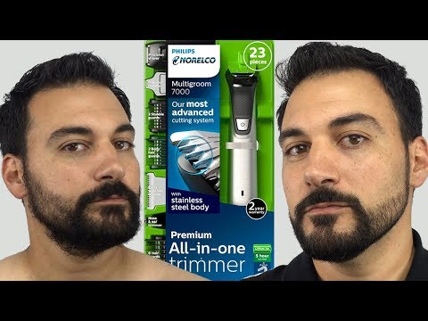 Видео: Стрижка бороды — Philips Norelco Multigroom 7000 — модель MG7750