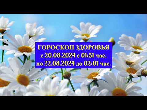 Видео: ГОРОСКОП ЗДОРОВЬЯ с 20 по 22 АВГУСТА 2024 года!!!