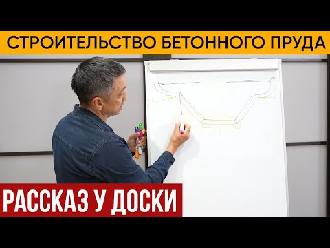 Видео: Как правильно сделать бетонный пруд. Рассказываю у доски.