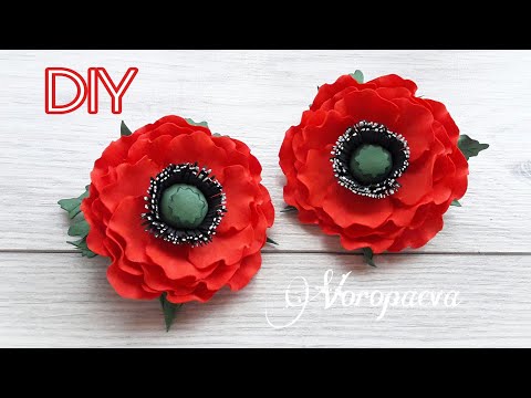 Видео: Заколки маки...быстро и просто / МК Канзаши / DIY Clips Maki