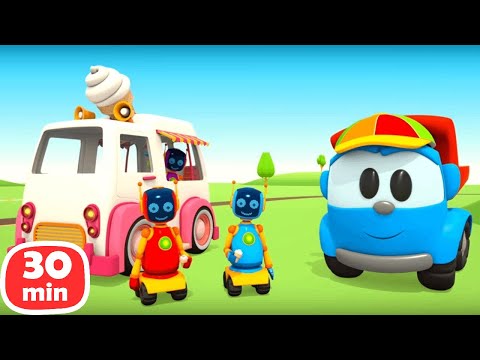 Видео: Фургон с мороженым и сбор урожая 🍦🥕  Грузовичок Лева и игры в конструктор для детей