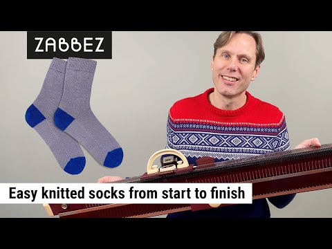 Видео: Вязание носков на простой вязальной машине / Knittax