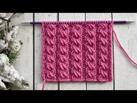 Видео: Узор спицами из необычных кос для свитеров, кардиганов, головных уборов и аксессуаров.