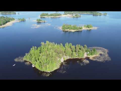 Видео: озеро Вуокса с квадрокоптера