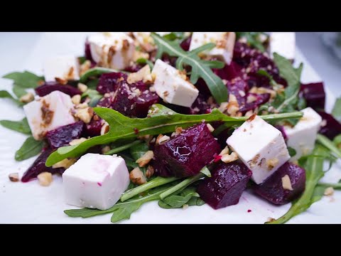 Видео: Вкусный и полезный СВЕКОЛЬНЫЙ салат за 5 минут с РУККОЛОЙ, СЕРБСКОЙ БРЫНЗОЙ и пикантной заправкой