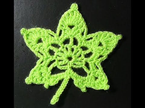 Видео: Как связать листик крючком.(мк).