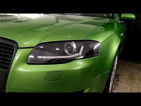 Видео: Audi A4 B7 тюнинг фар, установка динамических поворотников