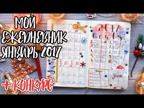 Видео: Мой ЕЖЕДНЕВНИК. Январь 2017. ~ Как я веду ежедневник. ~ Speedpaint.