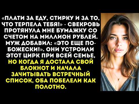 Видео: «Ты нам должна!» — свекровь выставила мне счет за 10 лет жизни с ее сыном.