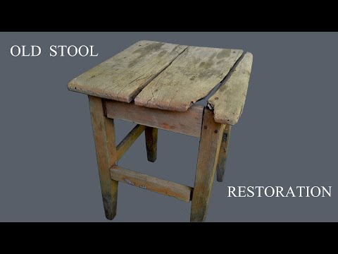 Видео: Реставрация ОЧЕНЬ старого табурета | Old stool restoration