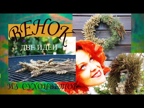 Видео: Венок из сухоцветов. DIY. Два вдохновения.