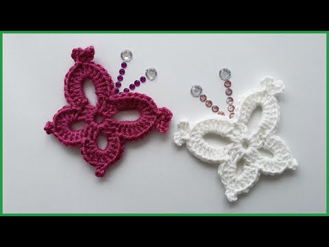 Видео: Вязаная Бабочка. Вязание крючком / Crochet butterfly