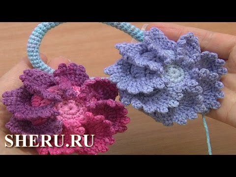Видео: Crochet Big Button Fastener  Урок 4 часть 2 из 3 Объёмная вязаная крючком пуговица