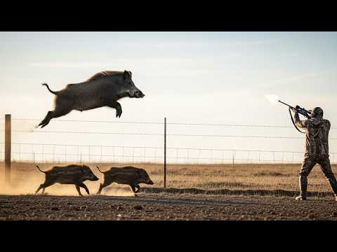 Видео: 🔥 Гигантские кабаны в Техасе! Фермер сражается с агрессивными свиньями — 99 невероятных охотничьи...
