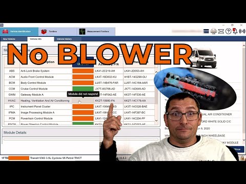 Видео: Ford Transit 2020 года без вентилятора, без связи с системой отопления, вентиляции и кондициониро...