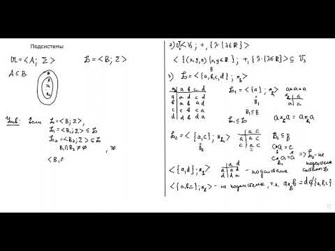 Видео: Подсистемы алгебраических систем