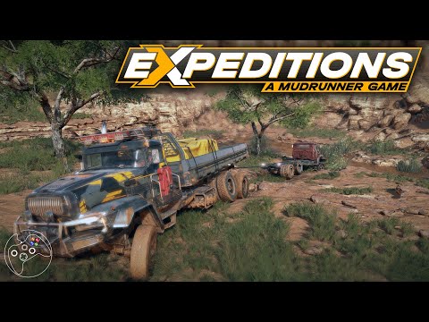 Видео: Expeditions: A MudRunner Game. Трансфер для транспорта.