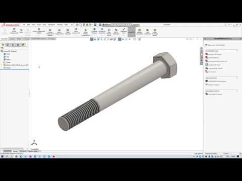 Видео: 14 Добавление наружной резьбы в деталях SolidWorks и на сборочных чертежах