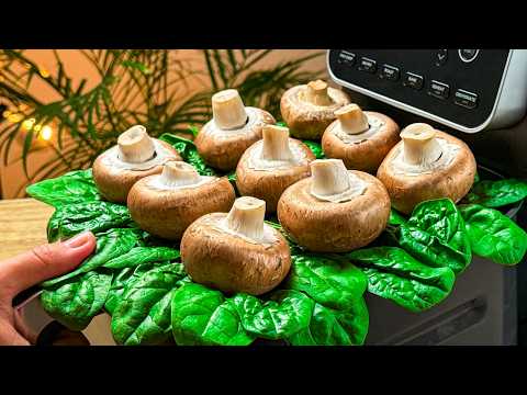 Видео: Фаршированные грибы тают во рту! Волшебство аэрофритюрницы — просто и вкусно!
