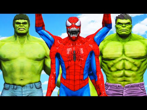 Видео: монстр человек-паук против халка и большого халка - эпическая битва