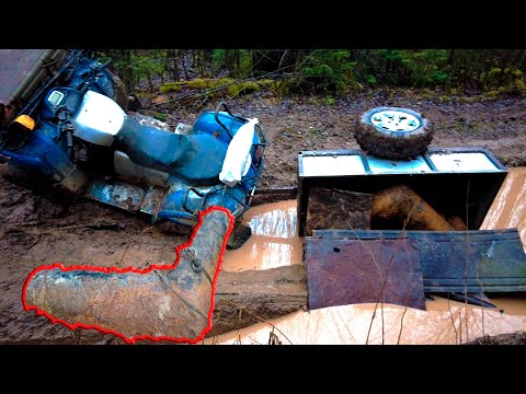 Видео: Перевернули телегу в pu*dy и лужу! Коп металлолома по заброшенным делянкам в лесу. Огромная труба!