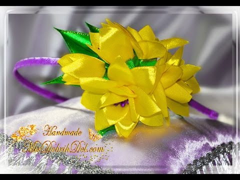 Видео: 🌼 ВЕСЕННИЙ ОБОДОК канзаши 🌼 ФРЕЗИИ из лент | DIY Kanzashi headband