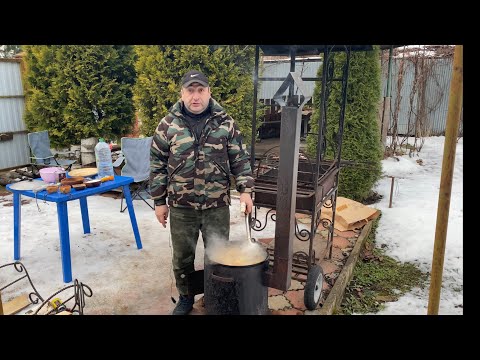 Видео: КУЛЕШ | ПОЛЕВАЯ КАША С КОПЧЕНОСТЯМИ ПО АКОПОВСКИ, В КАЗАНЕ НА КОСТРЕ.