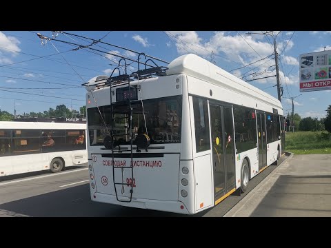 Видео: Обкатка нового троллейбуса УТЗ-6241.01 «Горожанин» с пассажирами, новой маской “почти весь маршрут”