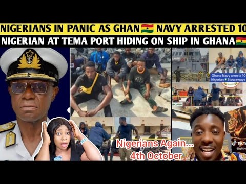 Видео: Нигерийцы в панике: ВМС Ганы арестовали в порту Тема 10 нигерийцев, скрывавшихся на судне в Гане.