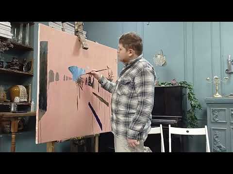 Видео: Speedpaint Пишу картину маслом "Хрустальный город"