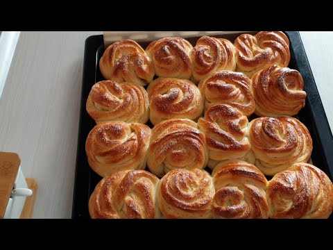 Видео: Булочки слоеные, сахарные и аппетитные из дрожжевого теста.