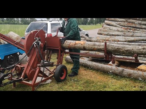 Видео: Самодельная пила для дров в работе!Homemade firewood saw in action!