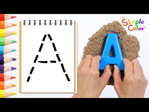 Видео: Найди и раскрась букву А | Выучи букву А с помощью песка и учебных материалов | для детей