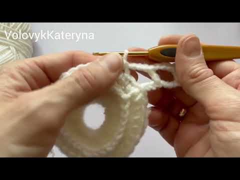 Видео: Вязаный элемент крючком, полукругом, элемент ирландского кружева «цветок счастья «