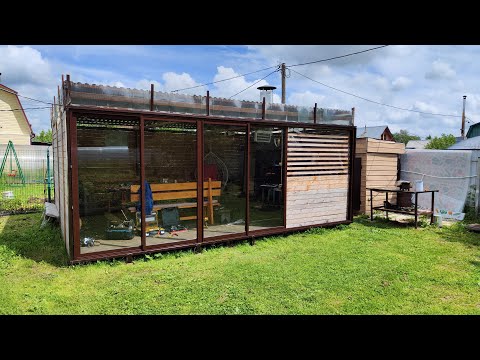 Видео: Раздвижные двери в беседку. Установка снаружи проёма внаклад.