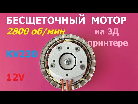 Видео: Бесщеточный мотор KV230 на 3Д принтере