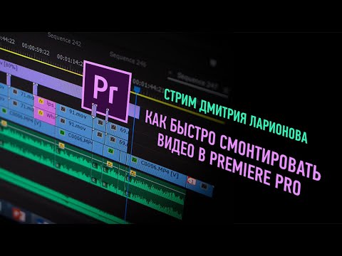 Видео: Как быстро смонтировать видео в Prеmiere Pro. ПОЛНАЯ ВЕРСИЯ. Дмитрий Ларионов