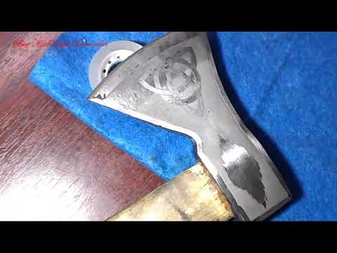 Видео: Преображение топора Травление на металле и гравировка узоров на топорище