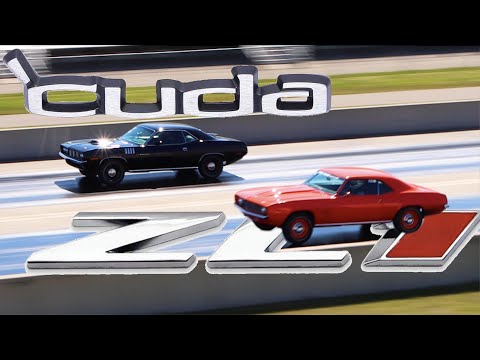 Видео: Plymouth HEMI Cuda 1971 года, дрэг-рейсинг, Chevrolet Camaro ZL1 FAST 1969 года в 4K