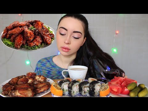 Видео: Звонок утром с поздравлениями о ПОБЕДЕ 😳/ Крылышки и суши 🍣/ Mukbang Ayka Emilly