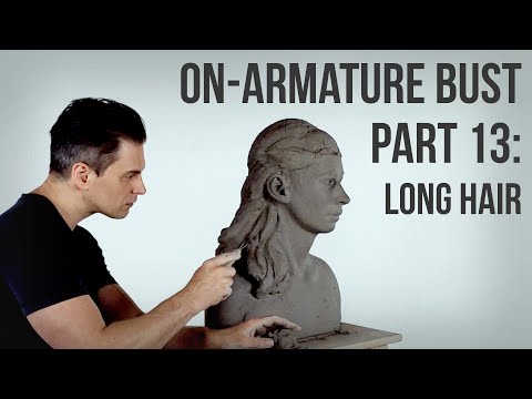 Видео: Бюст на арматуре, часть 13: длинные волосы
