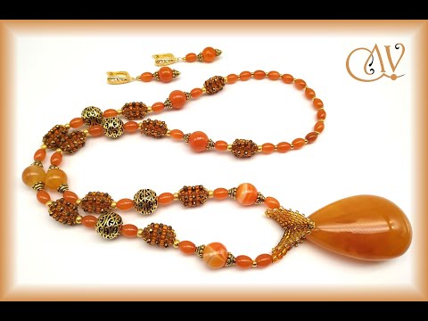 Видео: Кулон "Капля Солнца. Плетеная бусина. Бейл "Ласточкин хвостик"