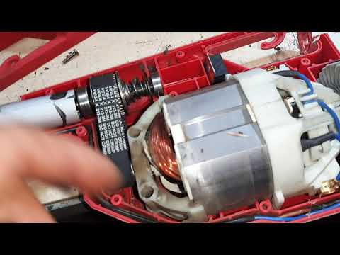 Видео: Электрокоса Vitals после удара сорвало шлицы на ремне - ремонт.