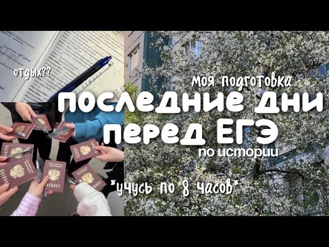 Видео: влог последние дни перед егэ по истории, моя подготовка, ботаю по 8 часов