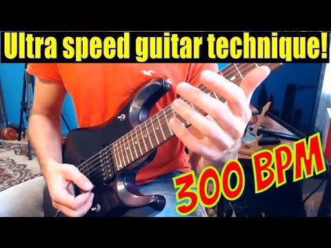 Видео: Ультра СКОРОСТНАЯ Техника Игры На Электрогитаре || Ultra Speed Guitar Technique 300bpm