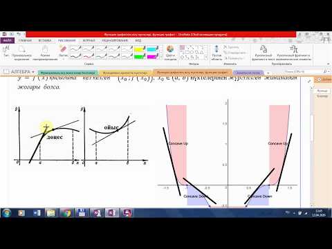 Видео: Функция графигінің иілу нүктелері, функция графигінің дөңестігі. Функцияны дөңестікке зерттеу.