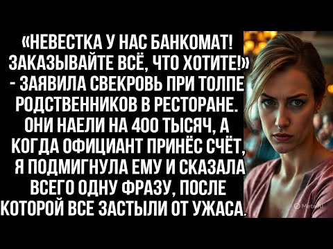 Видео: «Невестка у нас банкомат! Заказывайте всё что хотите!» — заявила свекровь. Её родные наели на 400тыс